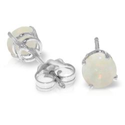 14k White Gold 0.70ct Opal Stud Earrings