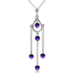 14k White Gold 1.50ct Amethyst Necklace