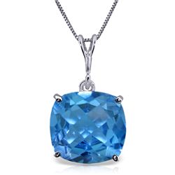 14k Yellow Gold 3.60ct Cushion Blue Topaz Necklace