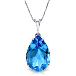 14k Gold 6.50ct Blue Topaz Teardop Necklace