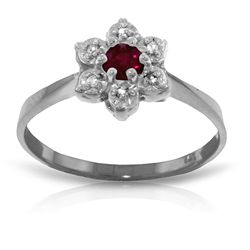 14k Solid Gold 0.20ct Ruby & Diamond Ring