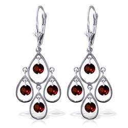 14k WG 2.40ct Garnet Chandelier Earrings