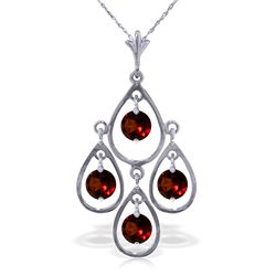 14k WG 1.20ct Garnet Chandelier Necklace