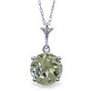 Image 1 : 14k Solid Gold 1.15ct Green Amethyst Necklace