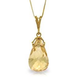 14k YELLOW GOLD 7.0ct Citrine Necklace
