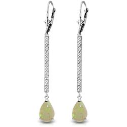 14k Solid Gold 1.54ct Opal & Diamond Earrings