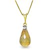 Image 1 : 14k Yellow Gold 2.25ct Citrine & Diamond Necklace
