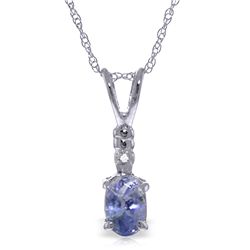 14k WG 0.45ct Oval Tanzanite & Diamond Necklace