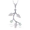 Image 1 : 14k Solid Gold Opal & Aquamarine Necklace