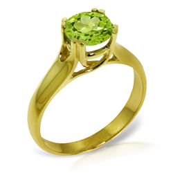 14K YELLOW GOLD 1.10ct PERIDOT SOLITAIRE RING