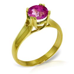 14K YELLOW GOLD 1.10ct PINK TOPAZ SOLITAIRE RING