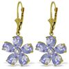Image 1 : 14k Solid Gold 4.40ct Tanzanite & Diamond Earrings