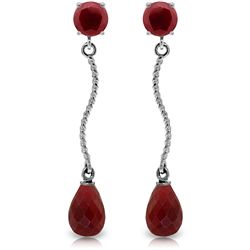 14k Solid Gold Ruby Drop Dangle Earrings
