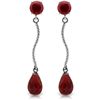 Image 1 : 14k Solid Gold Ruby Drop Dangle Earrings