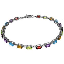 14k Solid Gold Multi Gemstone Bracelet