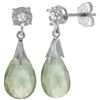 Image 1 : 14k 6.0ct Green Amethyst Earrings with Diamond Accent
