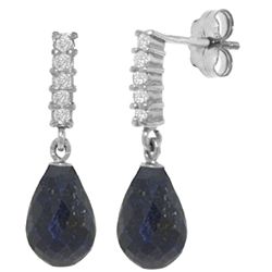 14k WG 6.60ct Sapphire & Diamond Earrings
