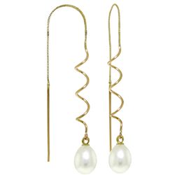 14k Freshwater Pearl Twist Threaded Earrings