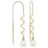 Image 1 : 14k Freshwater Pearl Twist Threaded Earrings