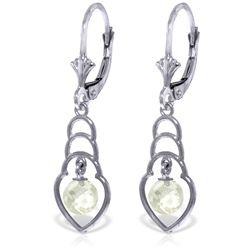 14k WG 1.25ct White Topaz Stacked Heart Earrings