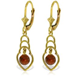 14k YG 1.25ct Garnet Stacked Heart Earrings