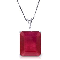 14k WG 6.50ct Octagon Ruby Necklace