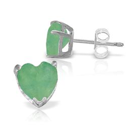 14k White Gold 2.40ct Heart Stud Earrings
