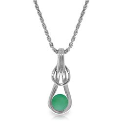 14K White Gold .65ct Round Emerald Infinty Necklace