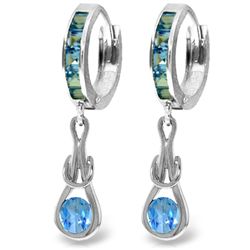 14K White Gold 1.30ct 1.20ct Blue Topaz Infinity Earring