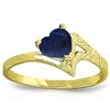 Image 1 : 14K YELLOW GOLD 1.00ct HEART NATURAL SAPPHIRE RING