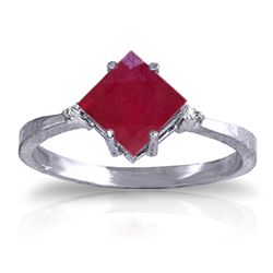 14K White Gold 1.45ct Ruby & Diamond Ring