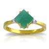 Image 1 : 14K YG 0.01ct DIAMOND & 1.45ct SQUARE EMERALD RING