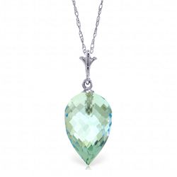 14k WG 11.25ct Blue Topaz Briolette Necklace
