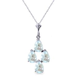 14K White Gold 1.95ct Pear Aquamarine Necklace