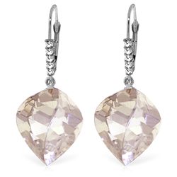 14K White Gold 25.60ct White Topaz & Diamond Earring