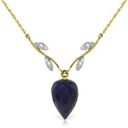 14k YG Diamond & 12.90ct Sapphire Necklace