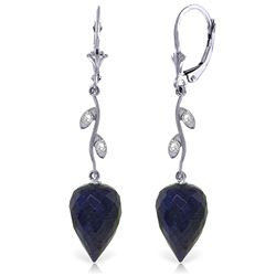 14k WG 25.70ct Sapphire & Diamond Earrings