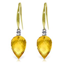 14k WG 19.0ct Green Amethyst & Diamond Earrings