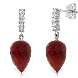 26.10ct Ruby and Diamond Earrings in 14k Gold