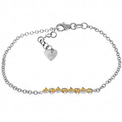 14K White Gold 1.55ct Round Citrine Bracelet
