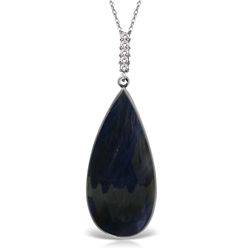 14K White Gold 21.0ct Sapphire & Diamond Necklace