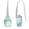 Image 1 : 14K White Gold 6.0ct Blue Topaz Fish Hook Earring