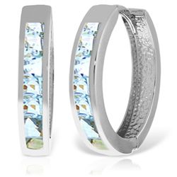 14K White Gold 1.20ct Aquamarine Huggie Earring