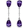 Image 1 : 14K White Gold 6.0ct Amethyst & Diamond Earring