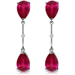 14K White Gold 7.0ct Ruby & Diamond Earring