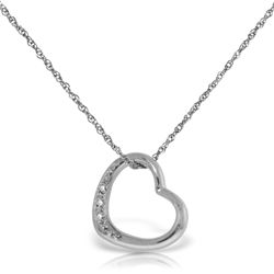 14K White Gold .03ct G-H,SI-1 Diamond Heart Necklace