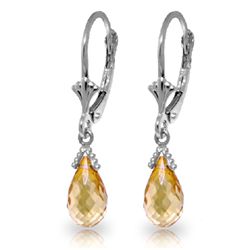 14k 2.50ct Briolette Citrine Earrings