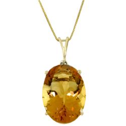 14k Yellow Gold 6.0ct Oval Citrine Necklace