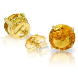 14k Yellow Gold 3.10ct Citrine Stud Earrings