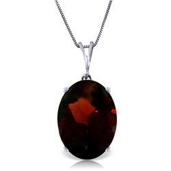 14k White Gold 6.0ct Garnet Oval Necklace
